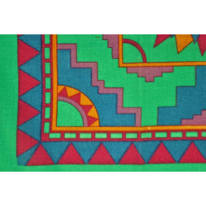 "Aztec 'Bird' Print Cotton Pocket Square"