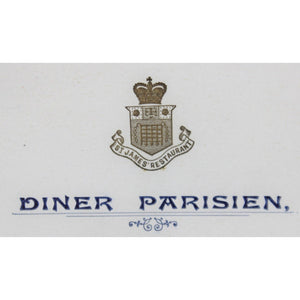 1902 Parisien Diner Menu Card