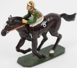 Lead Jockey & #8 Racehorse on Plinth Base