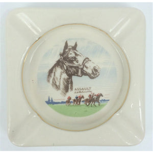 Assault Racehorse by R. H. Palenske China Ashtray Stamped: "B&B"
