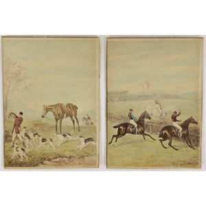 Pair of English Sporting Scenes on Card