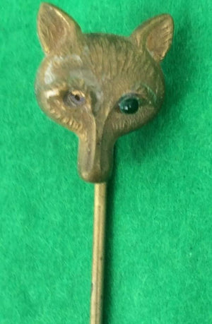 Emerald Eye Bronze Foxhead Stick Pin