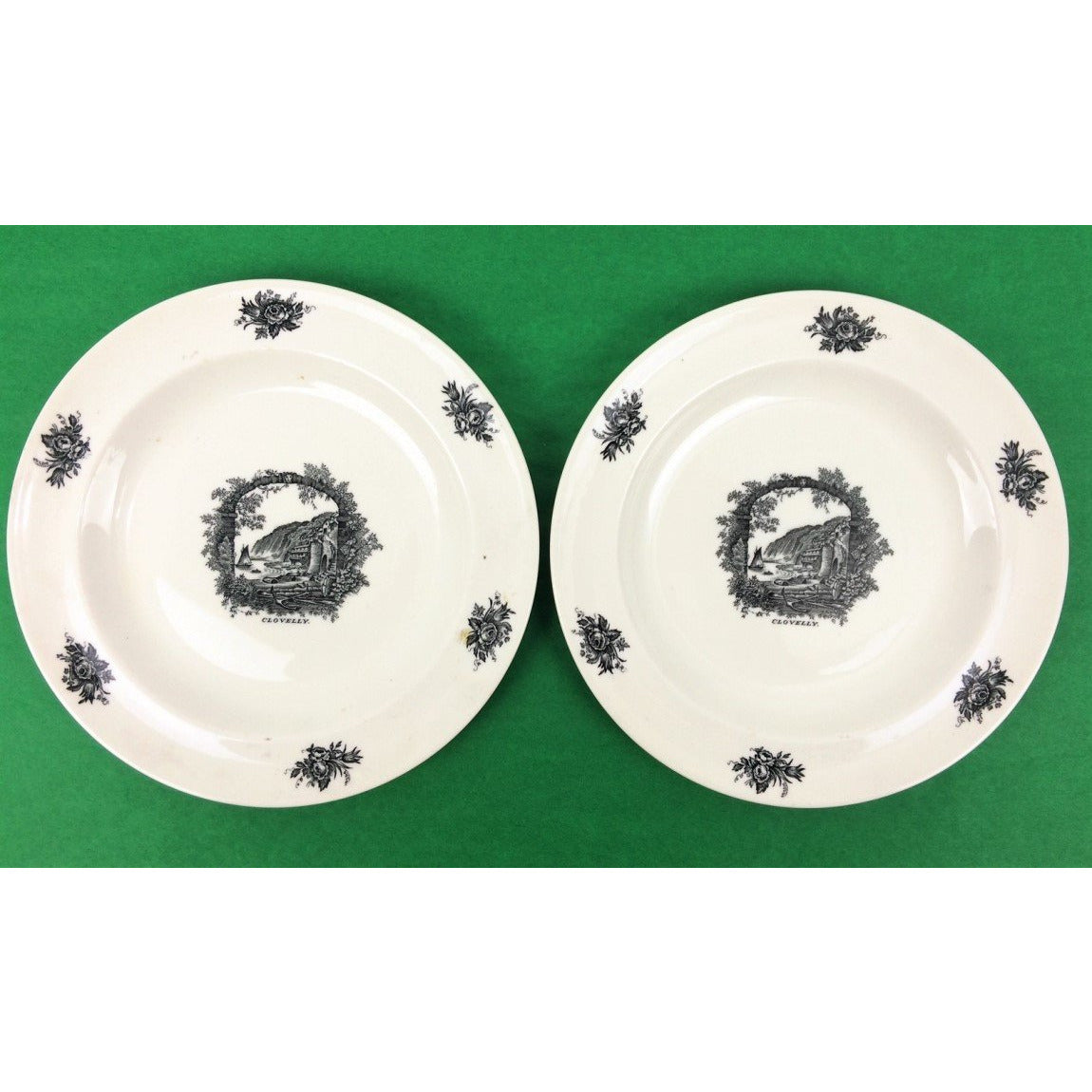 Pair of Rex Whistler Design Clovelly Wedgwood Butter Plates