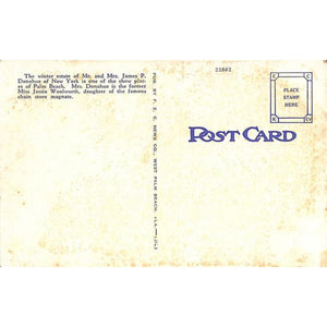James P. Donahue Residence, Palm Beach Post Card