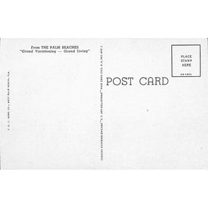 Whitehall Hotel, Palm Beach Post Card