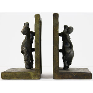 Pair of Bronze Polo Player Bookends