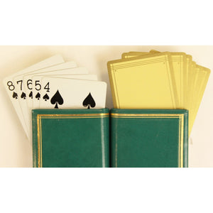 Twin Deck of US Internal Revenue Stamp Playing Cards in Green Leather Casing