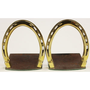 Pair of Brass Horseshoe Bookends