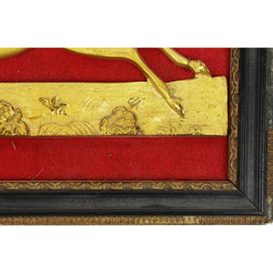 Brass Jockey on Racehorse Mounted Relief Frame