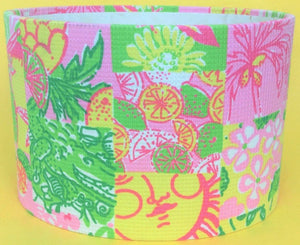 Lilly Pulitzer Patchwork Fabric Oval Stationary Holder"