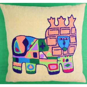 "Regal Lion Abstract c1960s Pillow"