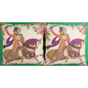 Pair of Rose Cumming Cavalry Pillows