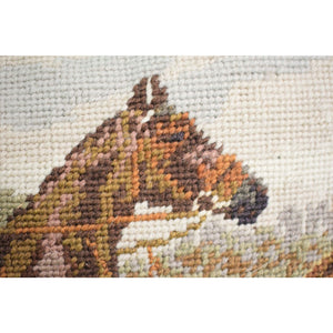 English Jockeys Needlepoint Pillow