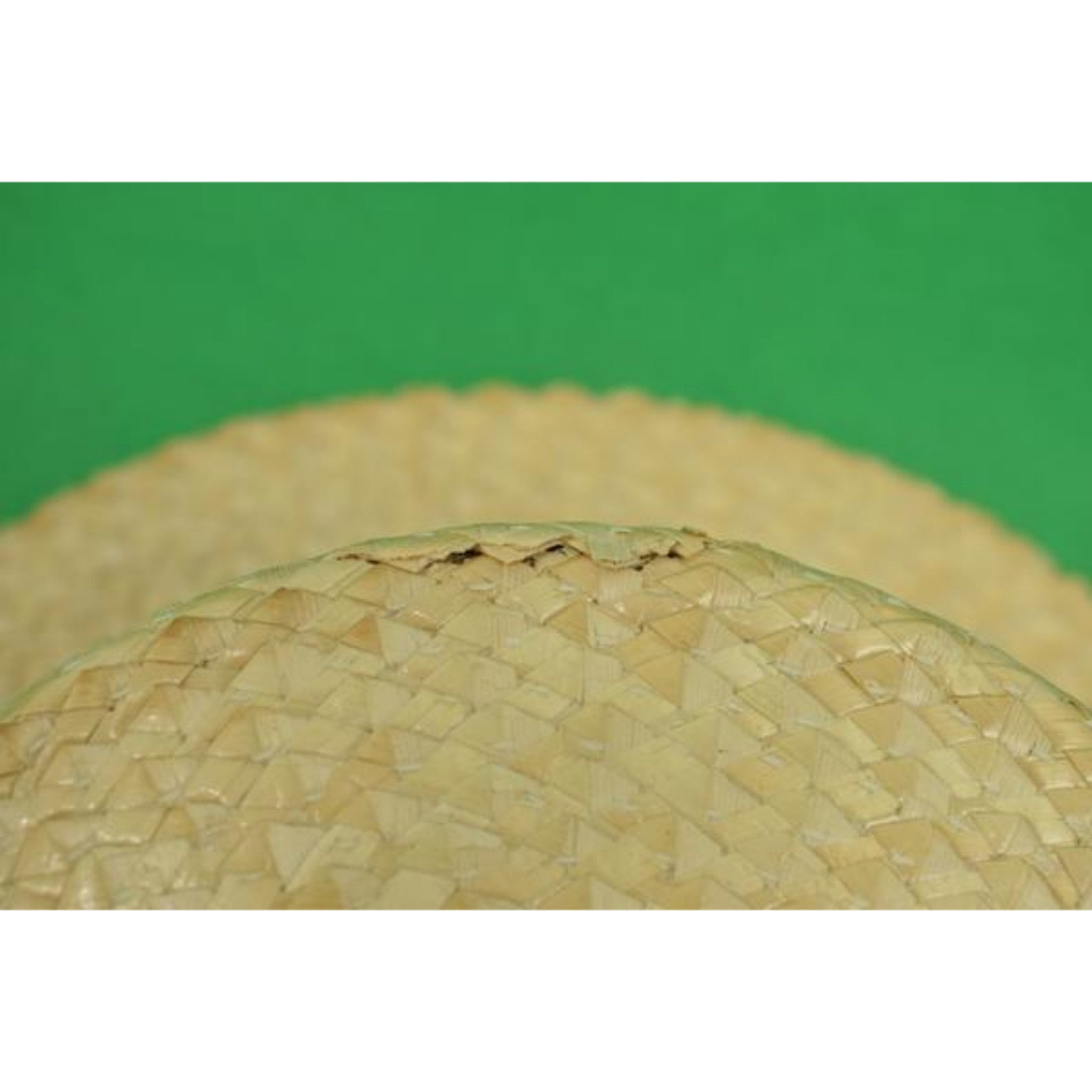 "Straw Boater w/ Grosgrain Repp Stripe Ribbon Band" Sz: 7