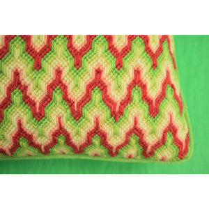 Red & Green Hand-Stitched Pillow