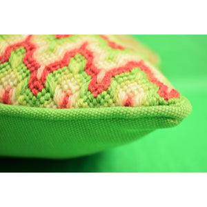 Red & Green Hand-Stitched Pillow