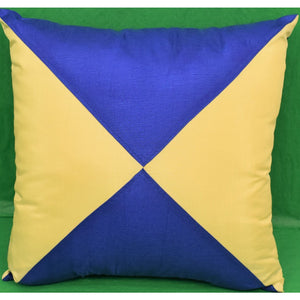 Yellow & Blue 'Diamond Racing Silks' Pillow
