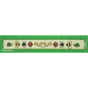 Needlepoint 10 Insect Canvas Lucite 12 inch Ruler Made in Britain