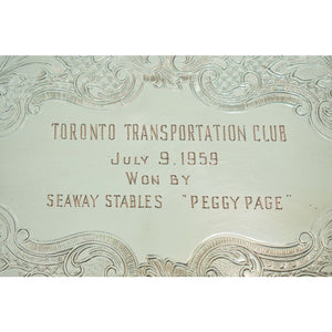 Toronto Transportation Club 1959 Woodbine Racecourse Silverplate Presentation Tray