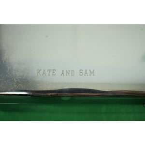 International Silverplate Cigarette Case Engraved: Kate and Sam 10-27-62