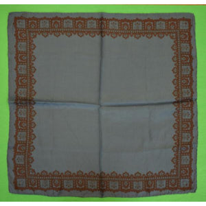 Slate Blue Silk Foulard Pocket Square