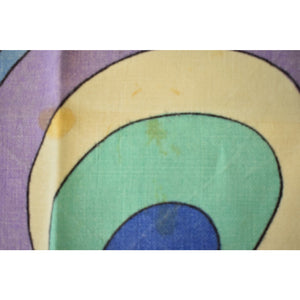 Linen Table Mat w Purple, Turquoise & Periwinkle Swirl Pattern