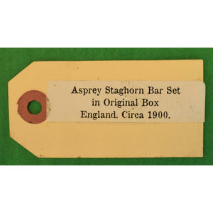 Asprey of London Stag Handle 3pc Bar Set in Original Box