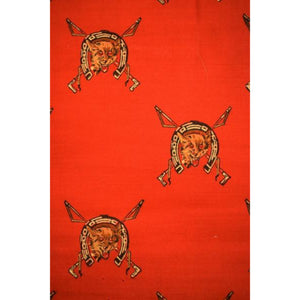 'Hunting Red Challis Fox-Mask Print Scarf/ Cravat'