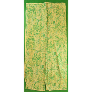 Pair of Lilly Pulitzer Palm Green Floral & Tiger Print Shower Curtains