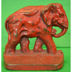 Pair of Vintage Bronze Red Elephant Bookends