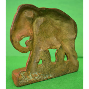 Pair of Vintage Bronze Red Elephant Bookends