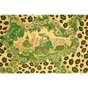 Chic Brunschwig & Fils Chinese Leopard Toile Green Fabric Bolt