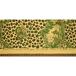 Chic Brunschwig & Fils Chinese Leopard Toile Green Fabric Bolt