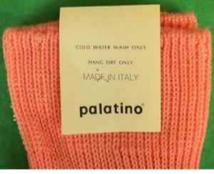 'Italian Wool Mid-Calf Melon Socks' Sz: 11 1/2"
