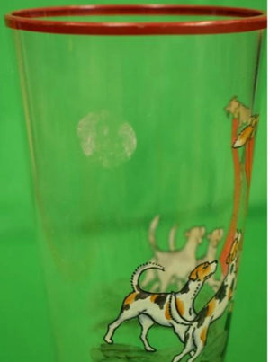 "Abercrombie & Fitch Hand-Painted Fox-Hunt Pilsner Glass by Cyril Gorainoff"