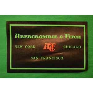 "Vintage c1960s Abercrombie & Fitch Green & Black Advert Adhesive Label"