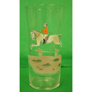 Set of 3 Hand-Painted Vintage Equestrian Highball Glasses