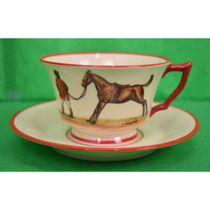 "Cyril Gorainoff For Abercrombie & Fitch 6 Cup & Saucer Fox-Hunter Set"