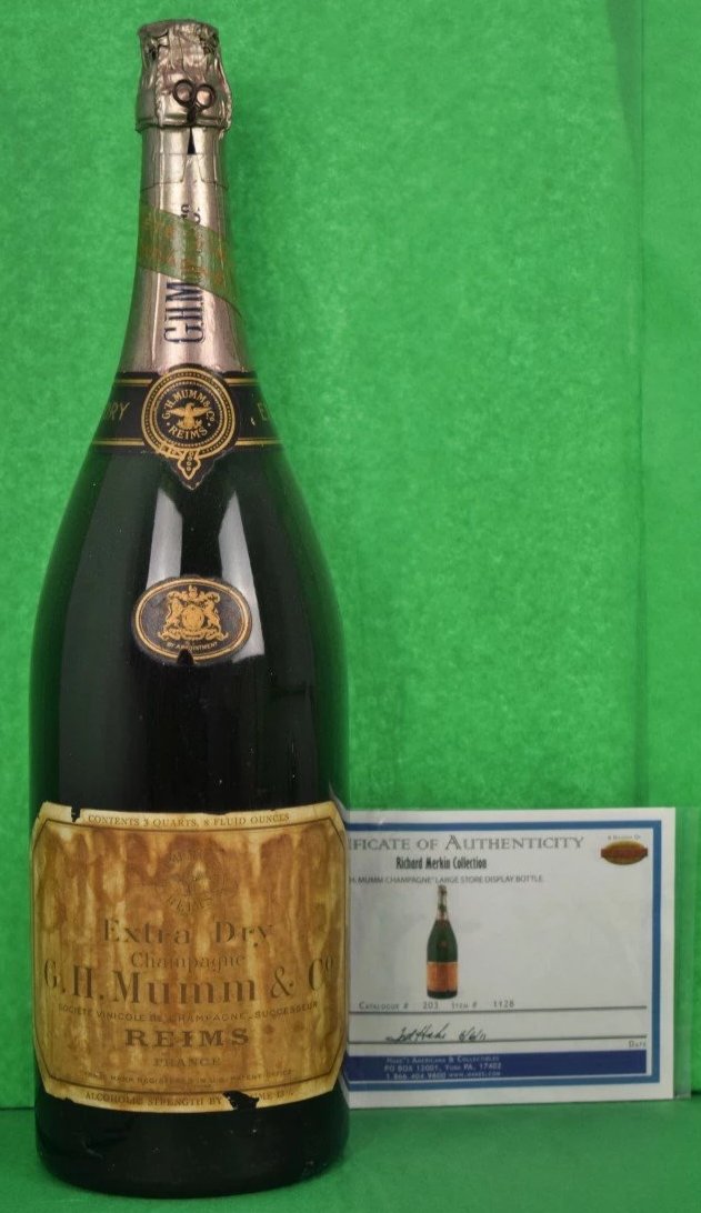 G.H Mumm Champagne Lg Store Display Bottle
