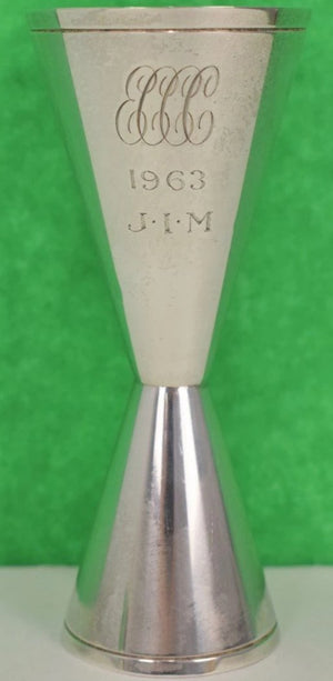 Tiffany Sterling Jigger Hourglass Cups Engraved JIM 1963