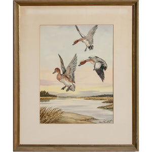 Ducks in Flight Watercolour by Jean Herblet from the CZ Guest estate