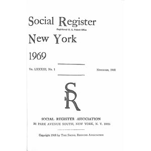 Social Register New York 1969