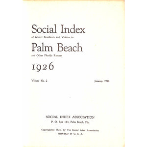 Social Index Winter Residents And Visitors To Palm Beach And Other Florida Resorts 1926