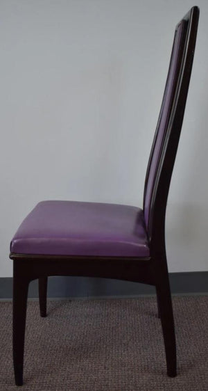 Pair of John Stuart Inc New York/Grand Rapids Eggplant Leather High-Back Chairs
