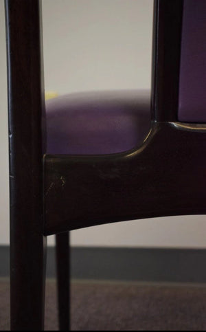 Pair of John Stuart Inc New York/Grand Rapids Eggplant Leather High-Back Chairs