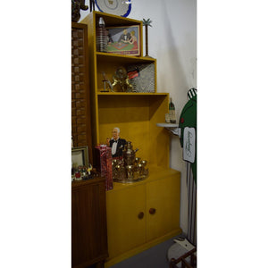 Pair of Oak Veneer Side Cabinets w/ 3 Tier Shelving