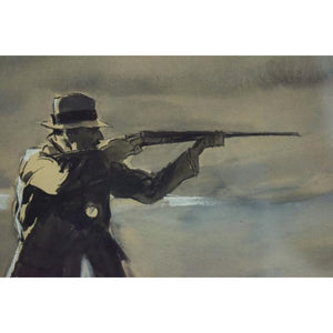 "Courtesy of Abercrombie & Fitch Rail Shooting" c1930s Watercolor by H. Vincentini (SOLD)