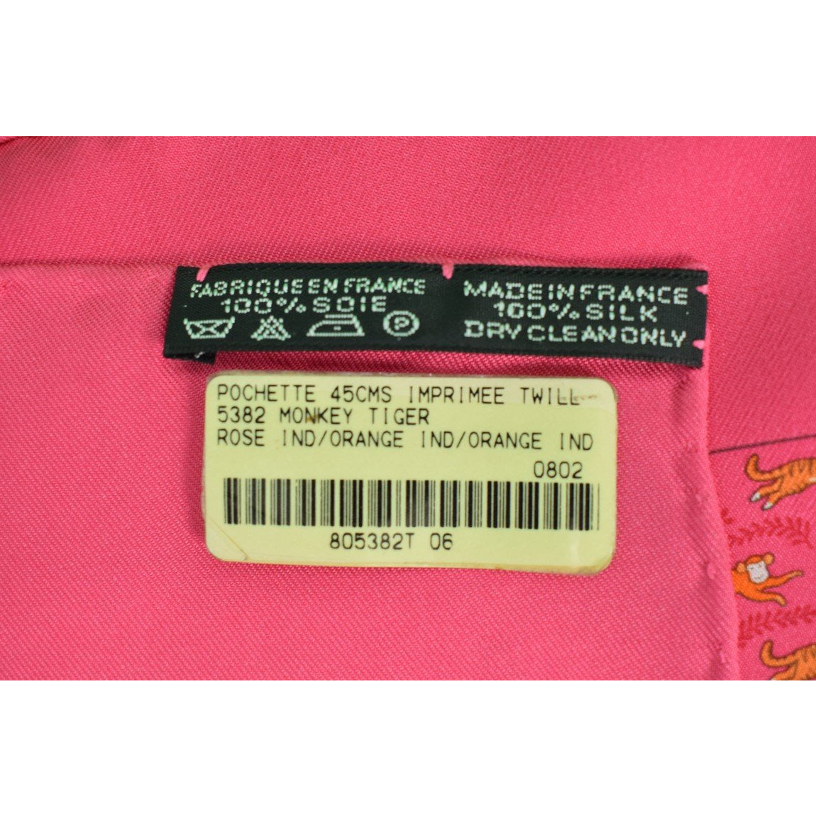 Hermès - Pink & Multicolor 'www.hermes.com' Silk Pocket Square