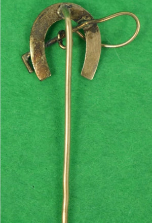 Victorian Gold Horse Shoe & Crop Stick Pin