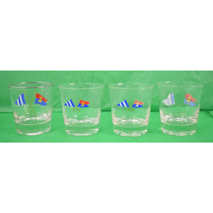 Set of 4 Carwin X-ed Burgee Flag Drinks Glasses